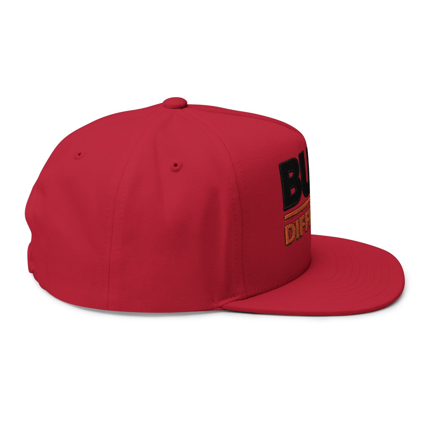 Built Different Embroidered Flat Bill Cap — Bold Snapback Hat