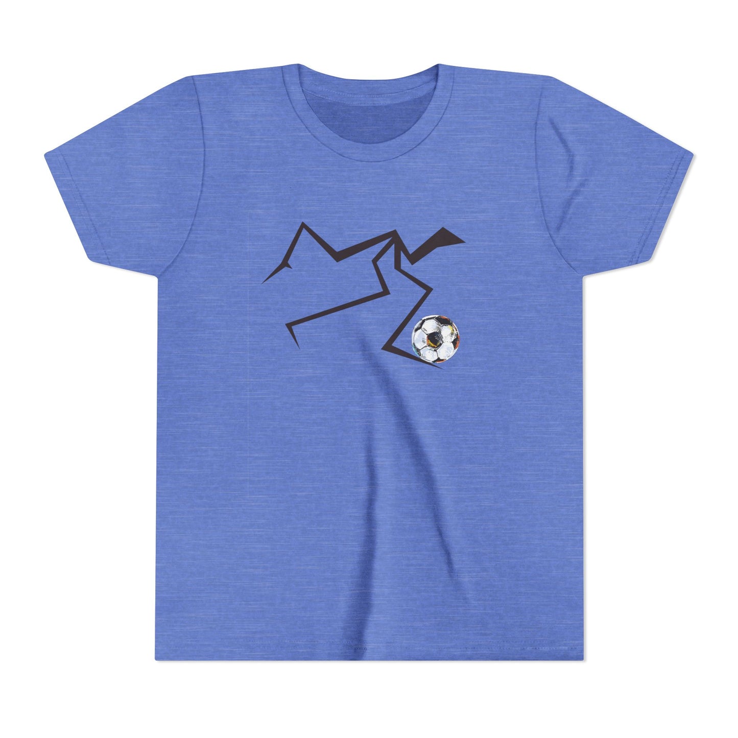 Youth Soccer Tee - Minimal Mountain Kick Design