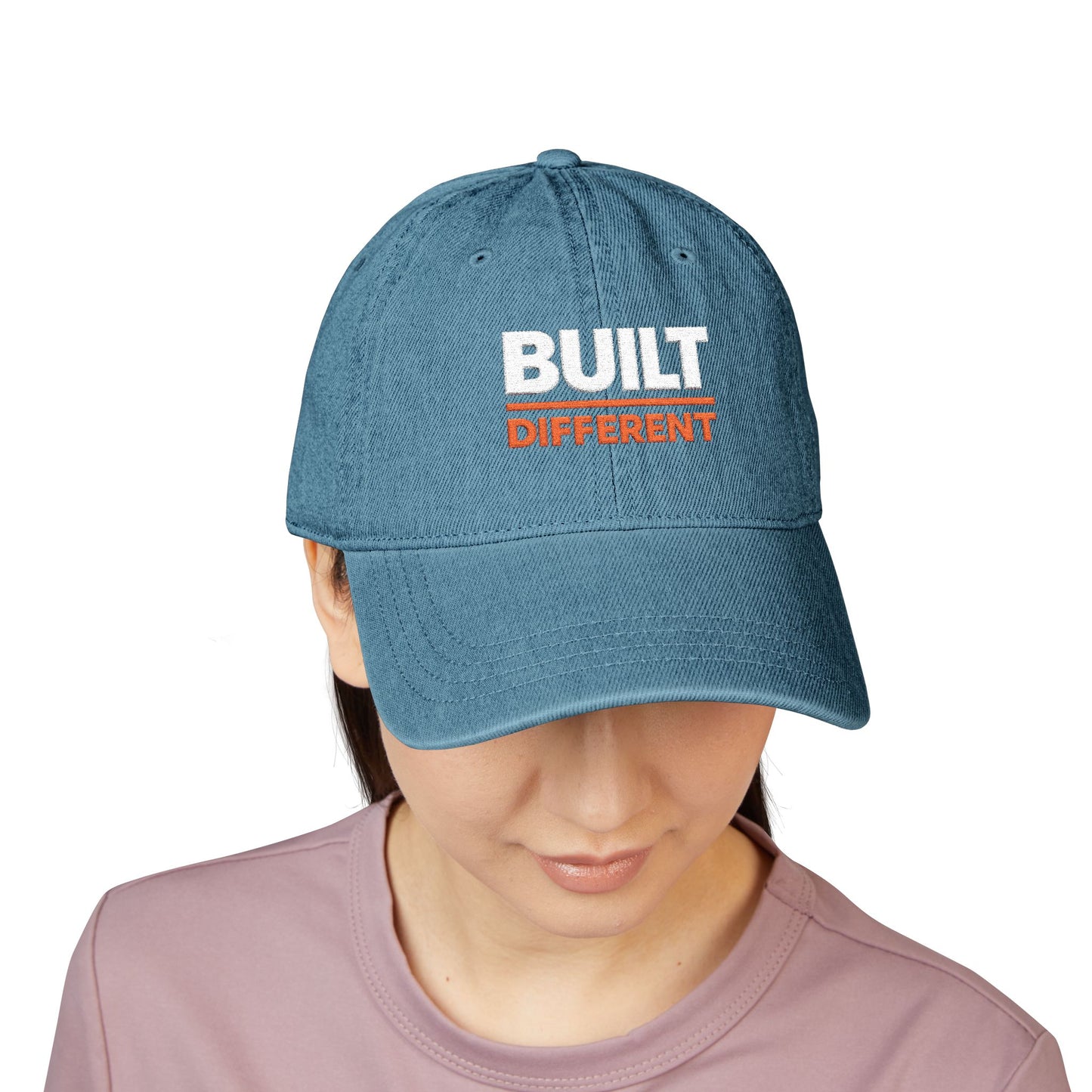 Built Different Embroidered Denim Hat — Bold Statement Baseball Cap