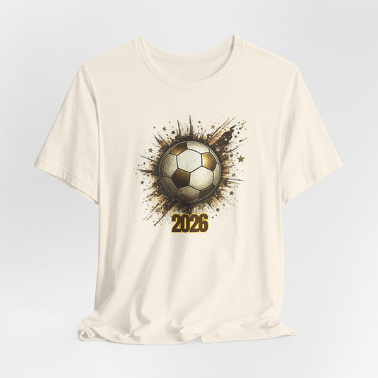 2026 Soccer Graphic Tee — Grunge Football Design