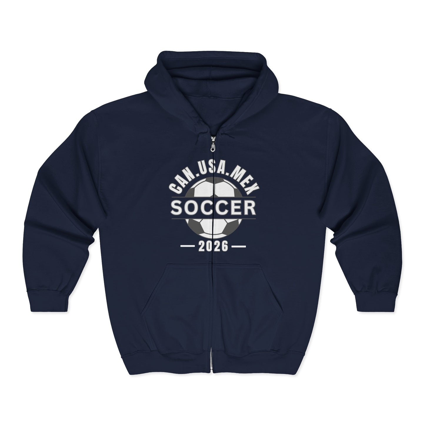 Soccer Cup 2026 CAN USA MEX Hoodie | Soccer Fan Zip-Up Jacket