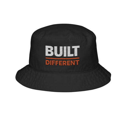Built Different Embroidered Bucket Hat — Bold Streetwear Sun Hat