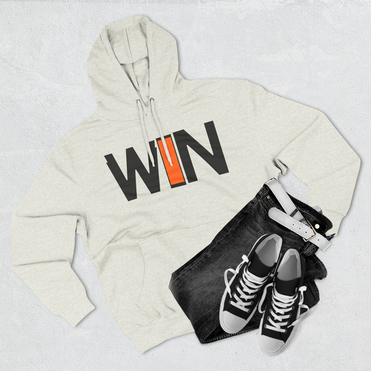 WIN Graphic Hoodie – Bold Motivational Fleece Pullover