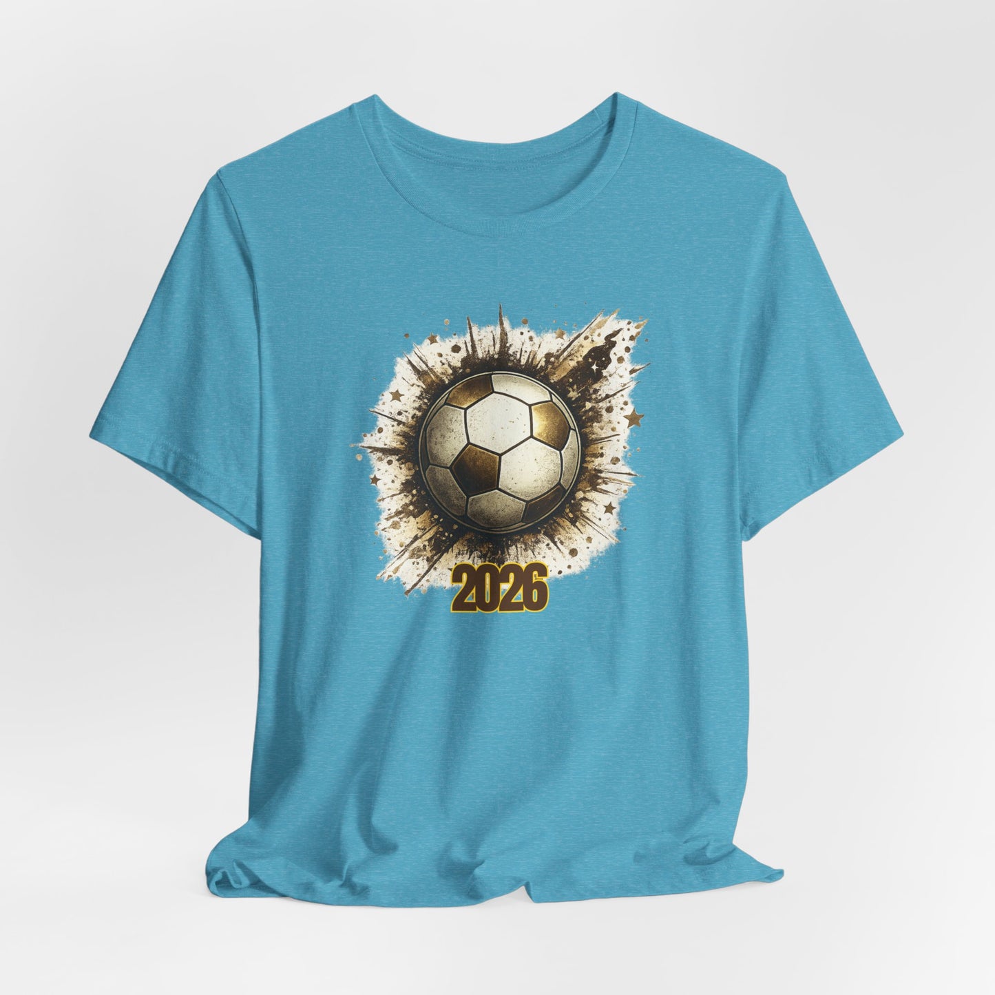 2026 Soccer Graphic Tee — Grunge Football Design