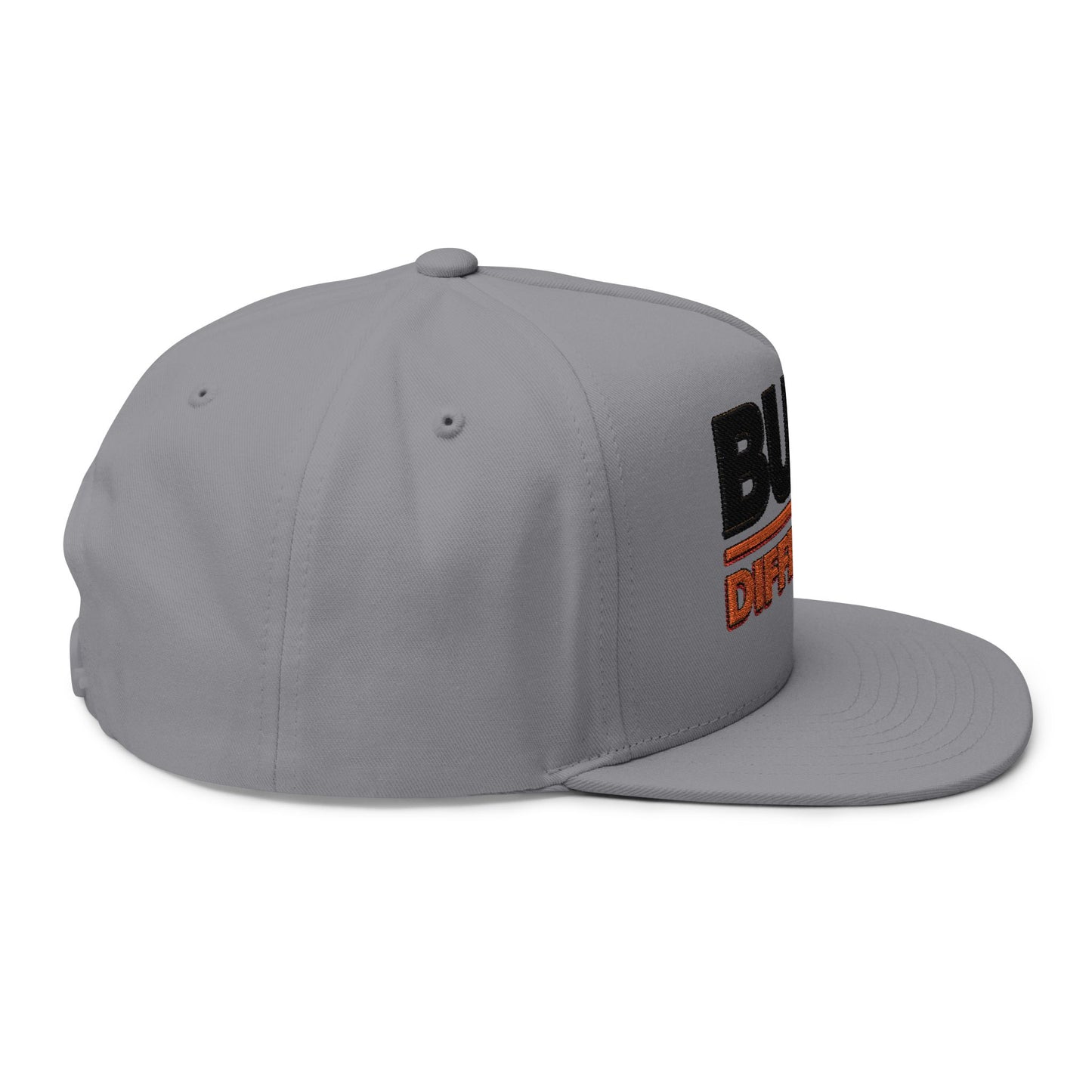 Built Different Embroidered Flat Bill Cap — Bold Snapback Hat