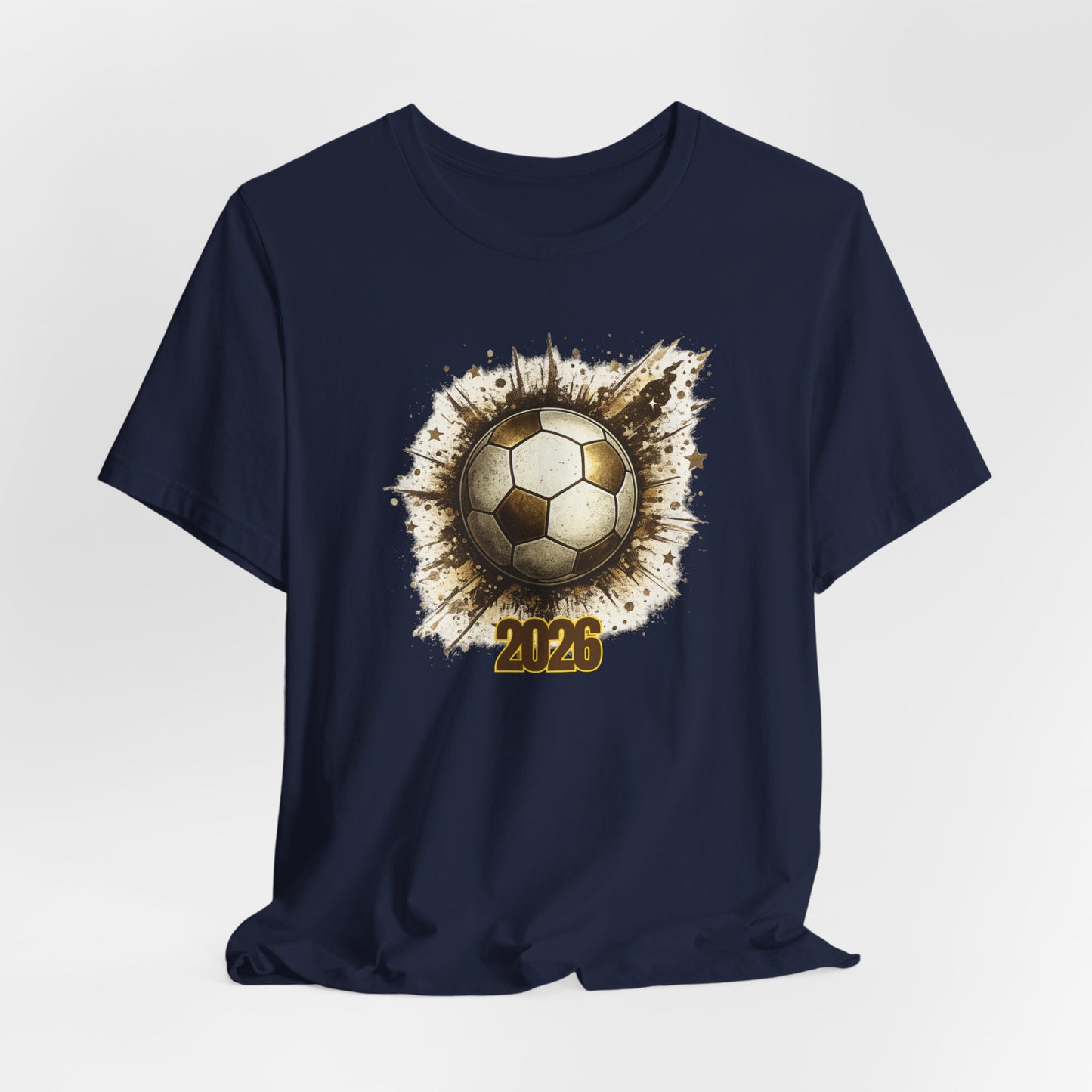 2026 Soccer Graphic Tee — Grunge Football Design