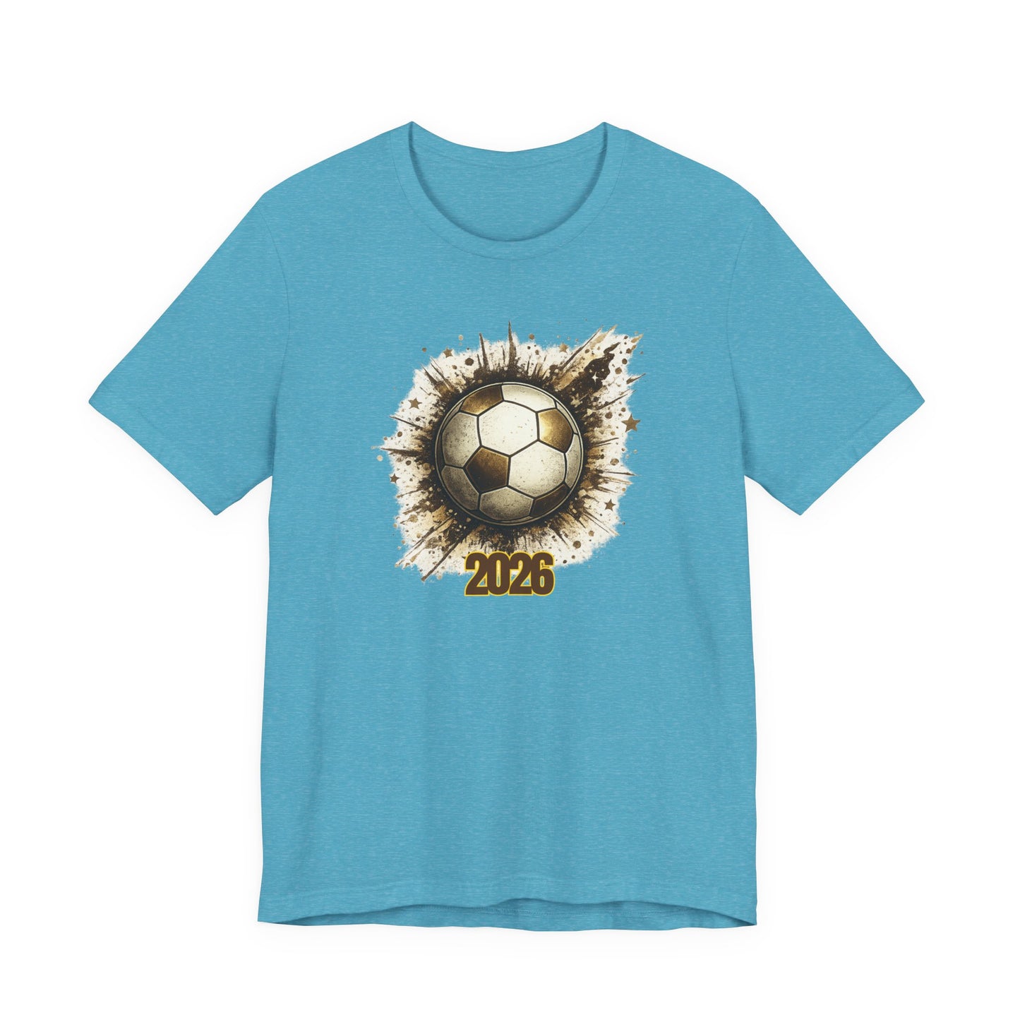 2026 Soccer Graphic Tee — Grunge Football Design
