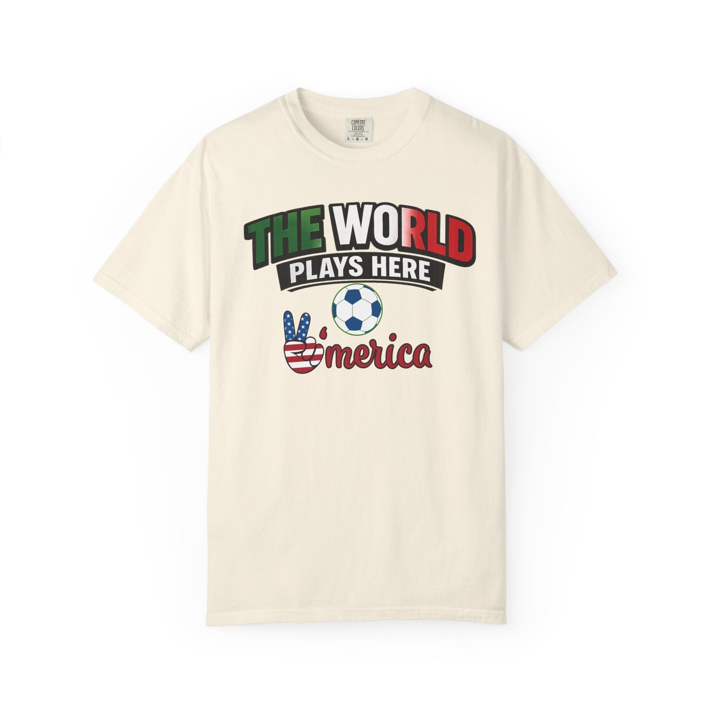 The World Plays Here T-Shirt | USA Soccer 2026, Sports Fan Tee