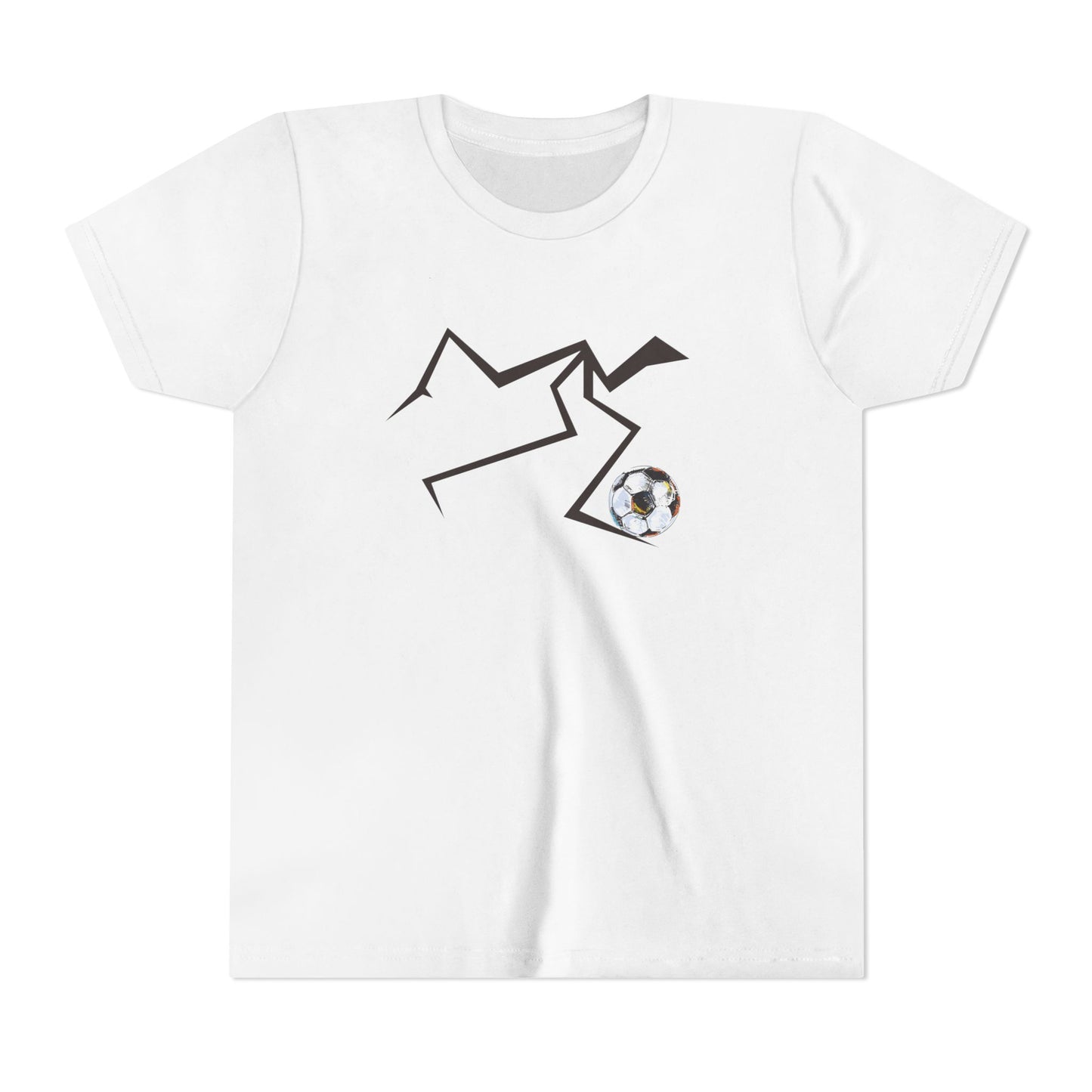 Youth Soccer Tee - Minimal Mountain Kick Design