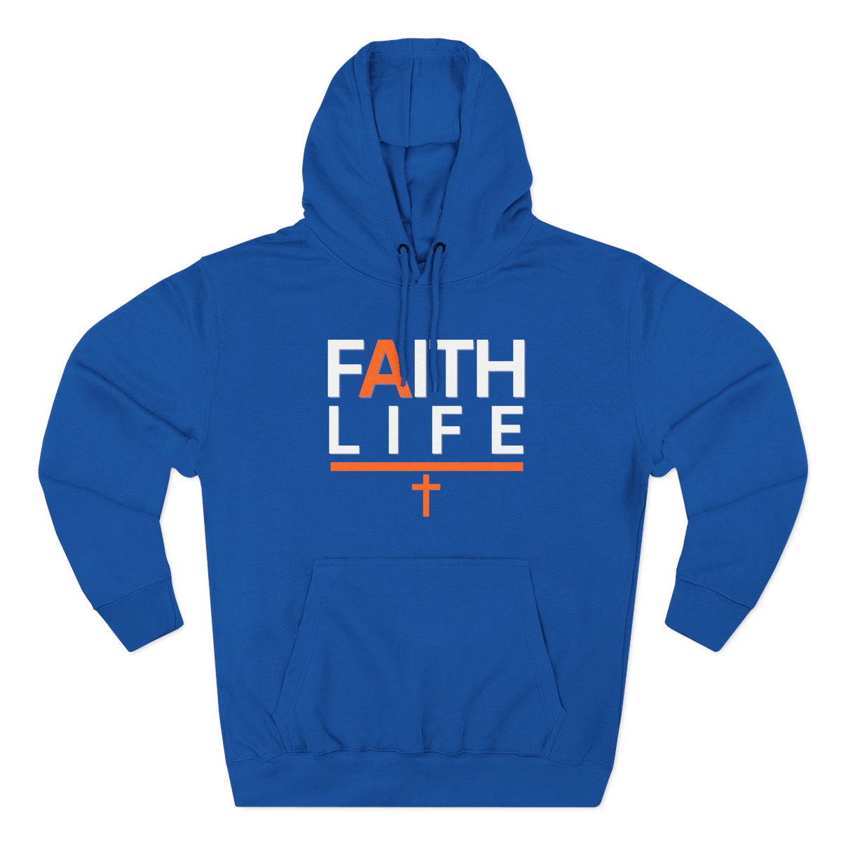 Faith Life Hoodie — Christian Graphic Pullover with Cross