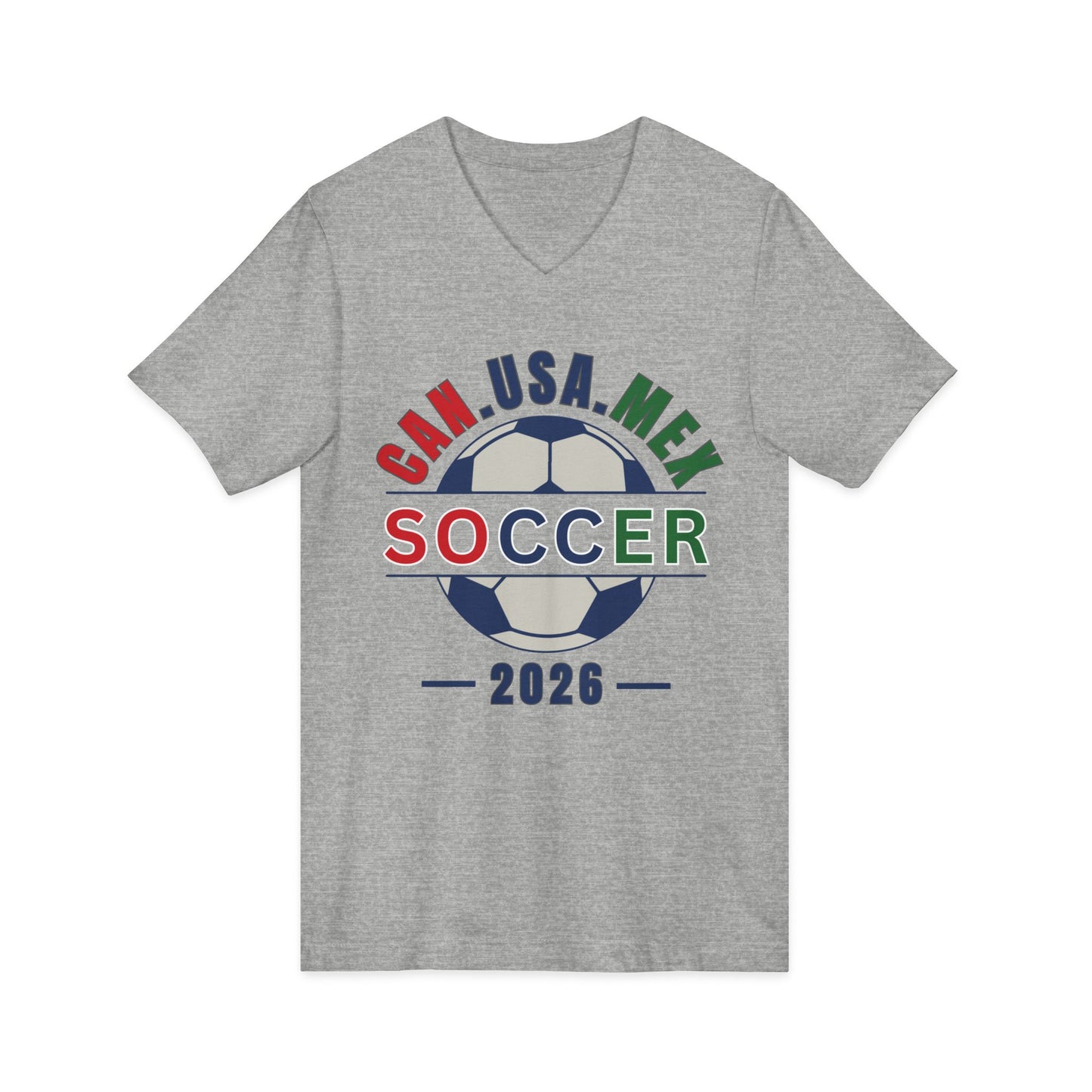 Can USA Mex Soccer 2026 Tee | Soccer Ball Tricolor Design
