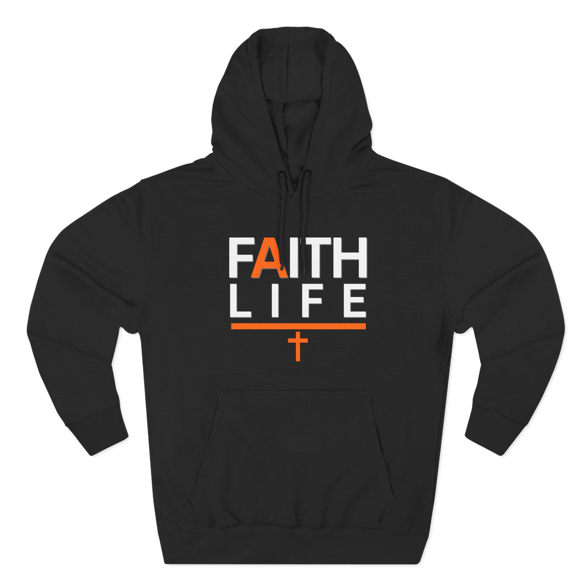 Faith Life Hoodie — Christian Graphic Pullover with Cross
