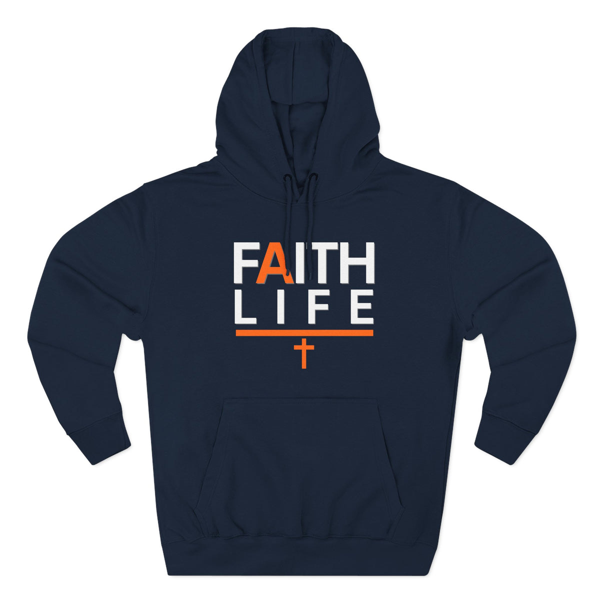 Faith Life Hoodie — Christian Graphic Pullover with Cross