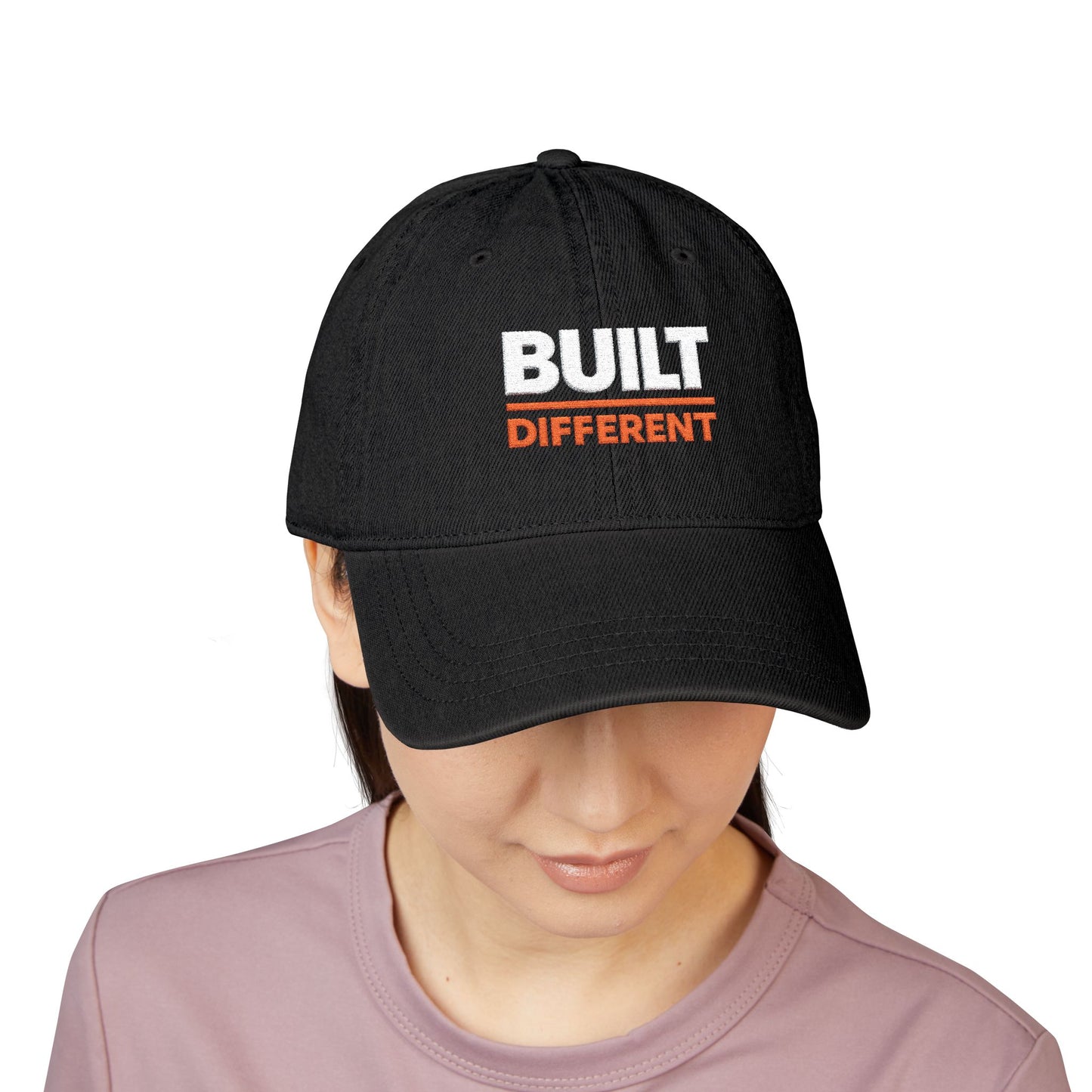 Built Different Embroidered Denim Hat — Bold Statement Baseball Cap