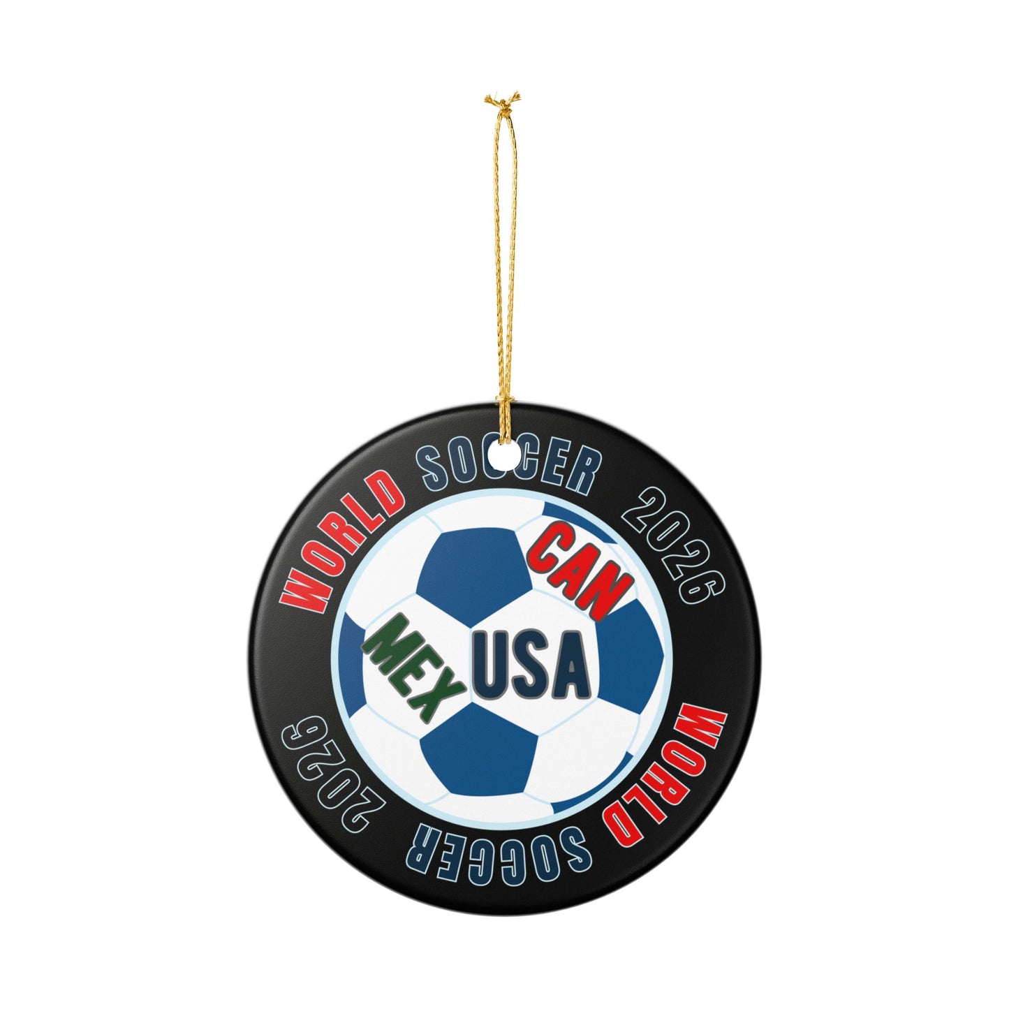 World Soccer 2026 Ceramic Ornament – CAN·USA·MEX Football Holiday Decoration