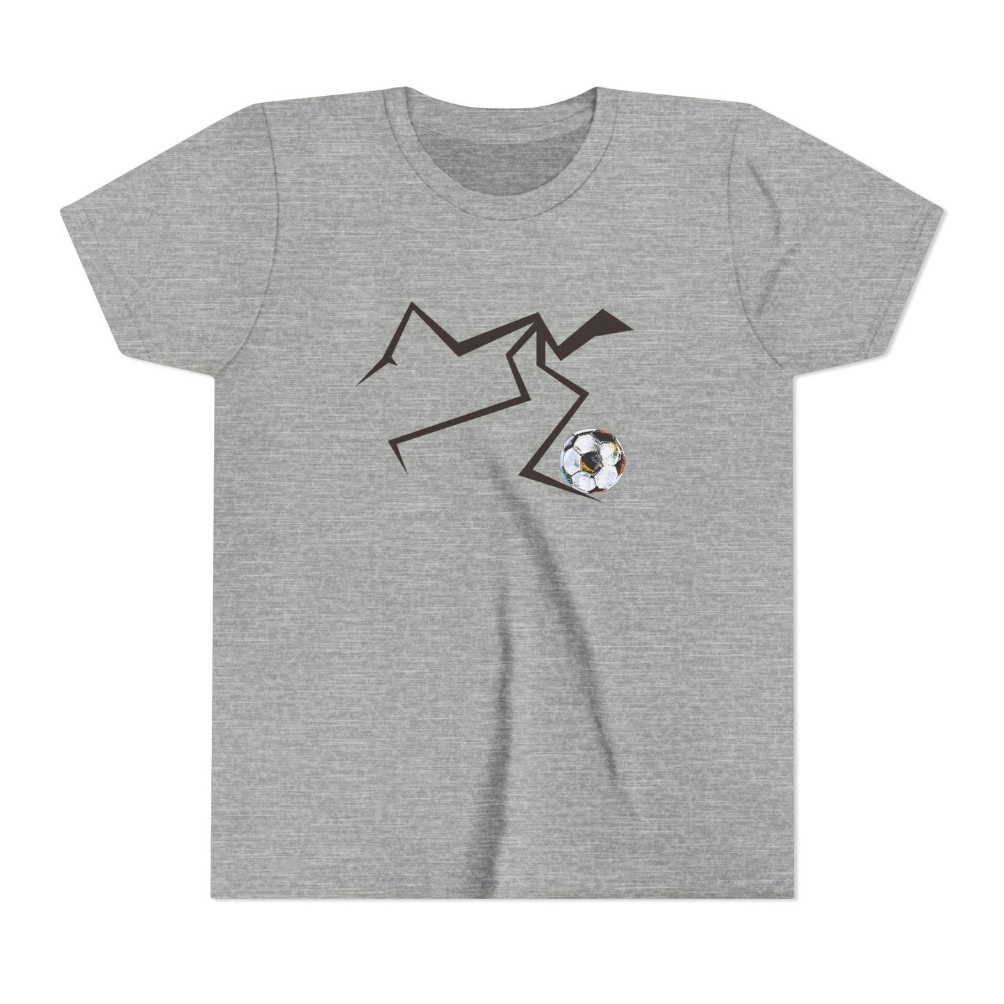 Youth Soccer Tee - Minimal Mountain Kick Design