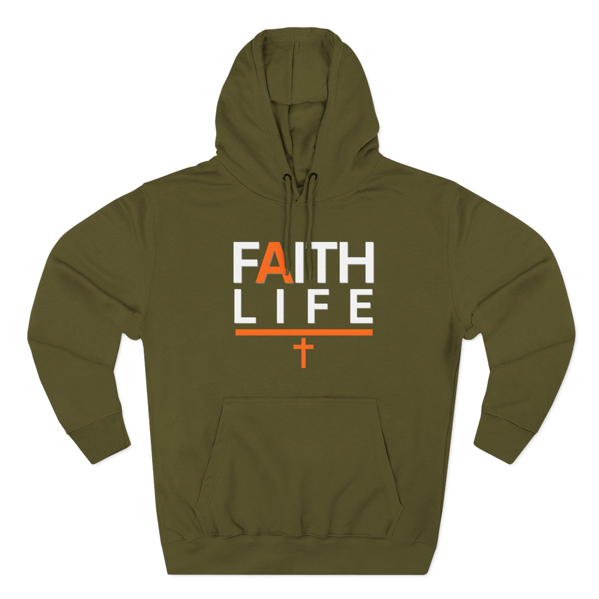 Faith Life Hoodie — Christian Graphic Pullover with Cross