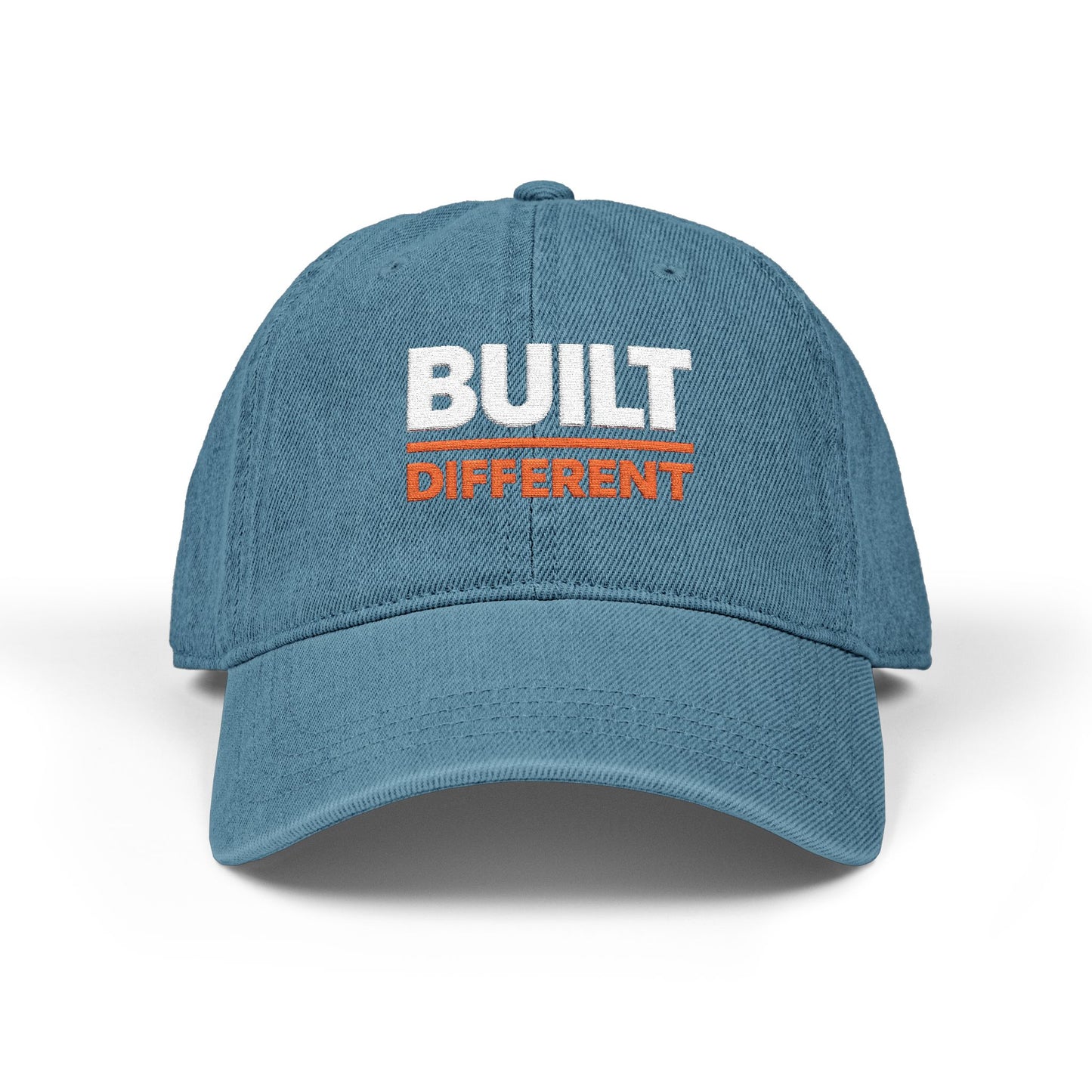 Built Different Embroidered Denim Hat — Bold Statement Baseball Cap