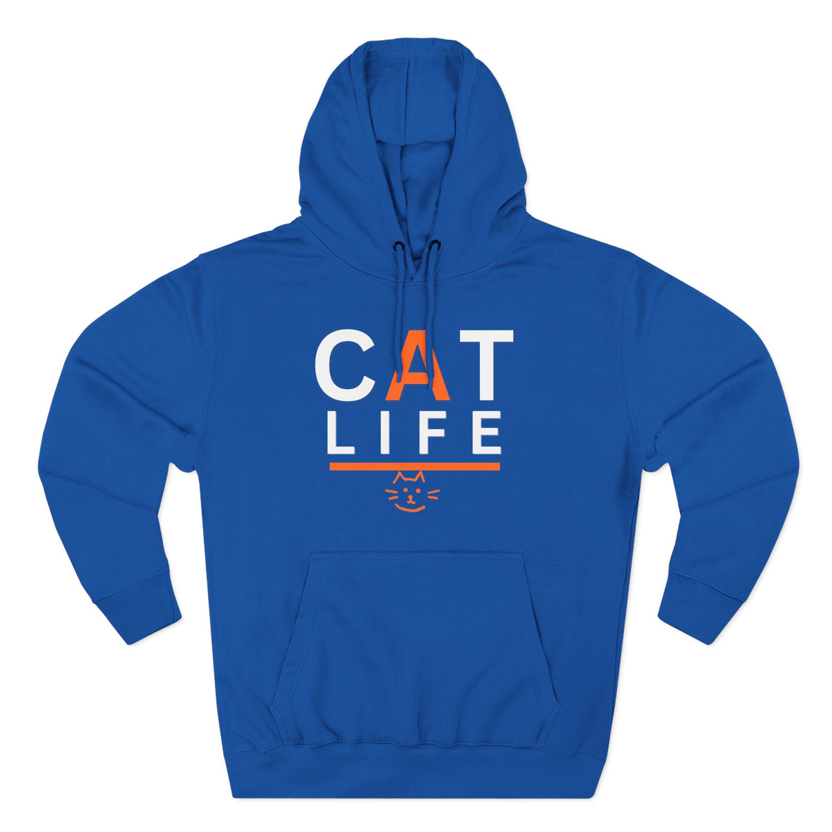 Cat Life Fleece Hoodie — Cozy Black "CAT LIFE" Pullover for Cat Lovers