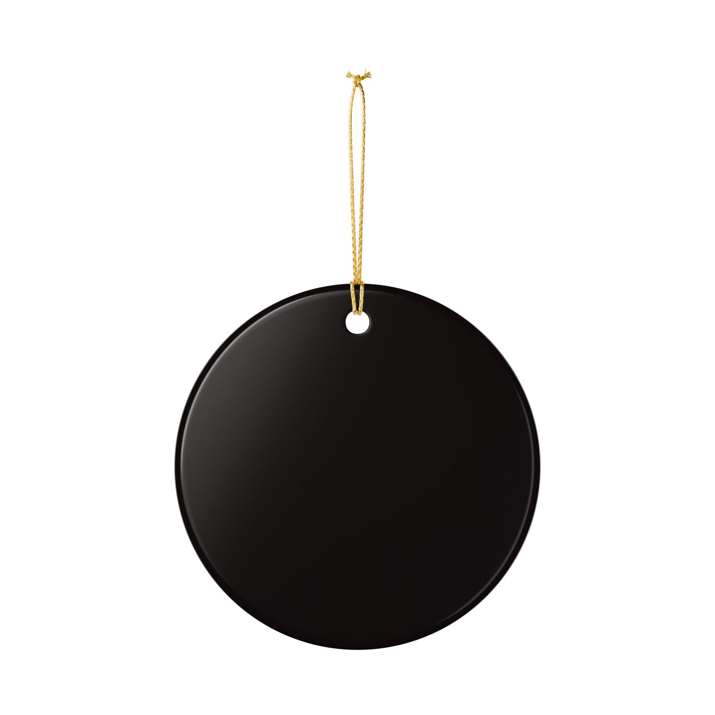 Built Different Ceramic Ornament — Bold Black Round Decoration
