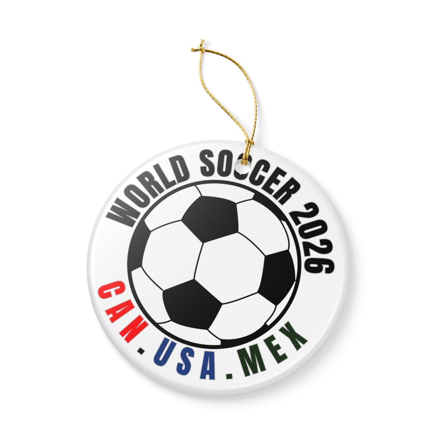 World Soccer 2026 Ceramic Ornament – CAN·USA·MEX Football Holiday Decoration