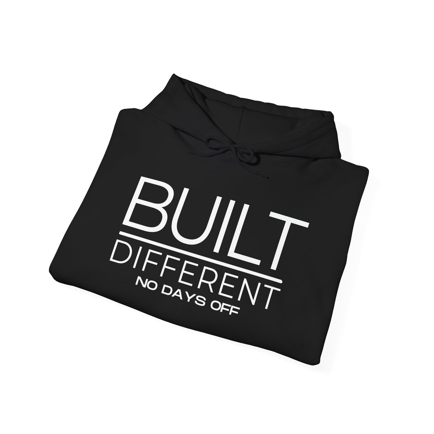 Built Different Hoodie – No Days Off Gym Hoodie, Discipline Streetwear, Motivational Fitness Pullover