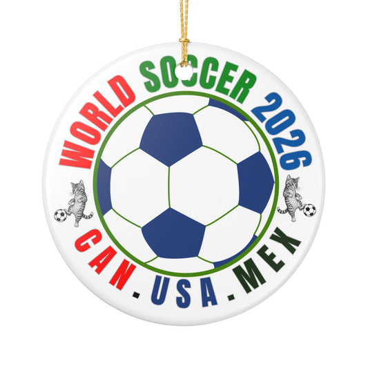World Soccer 2026 Ceramic Ornament – CAN·USA·MEX Football Holiday Decoration