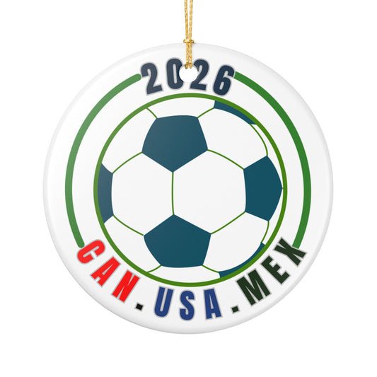 World Soccer 2026 Ceramic Ornament – CAN·USA·MEX Football Holiday Decoration