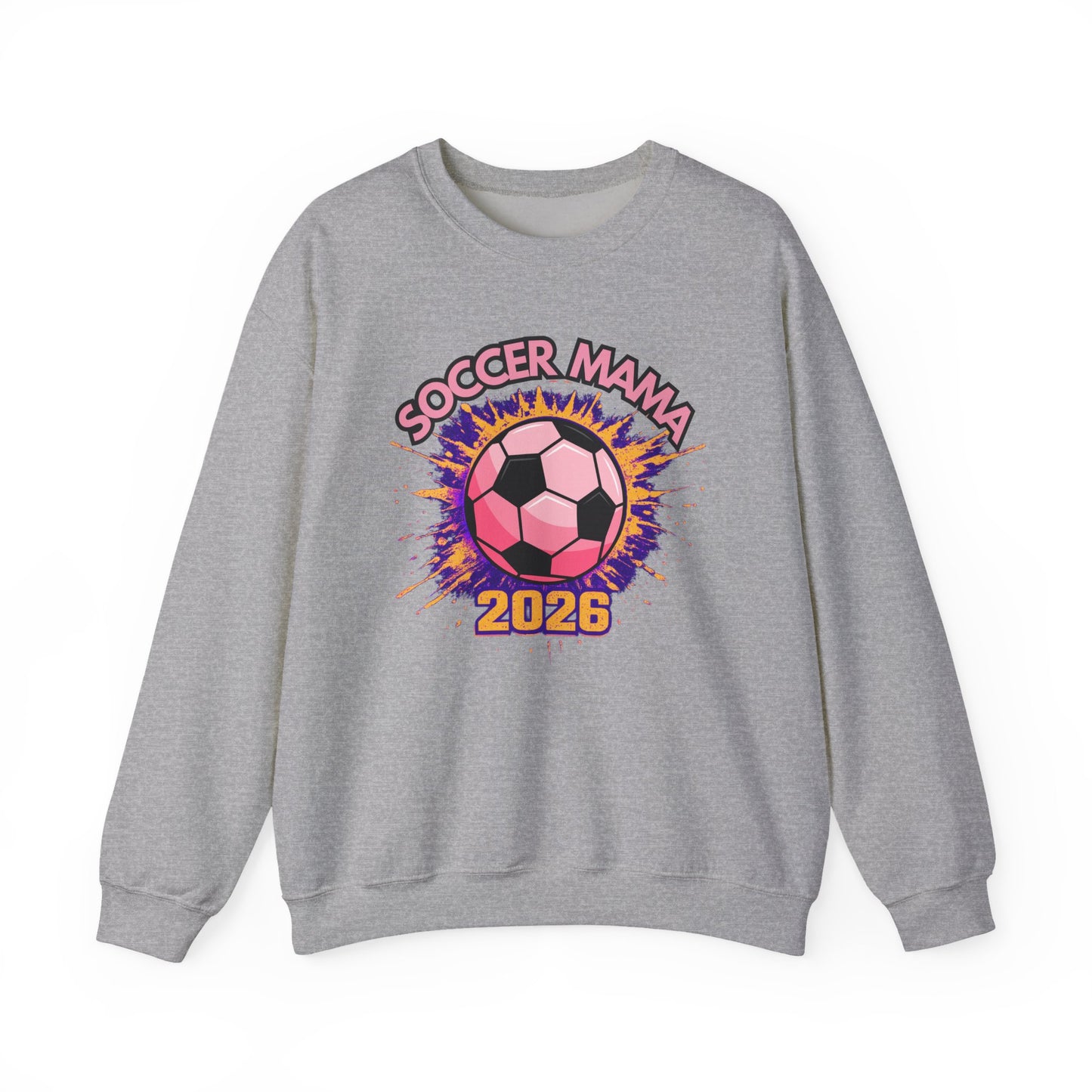 Soccer Mama 2026 Shirt – Pink & Purple Game Day Tee for Moms, 2026 Soccer Fan Graphic T-Shirt