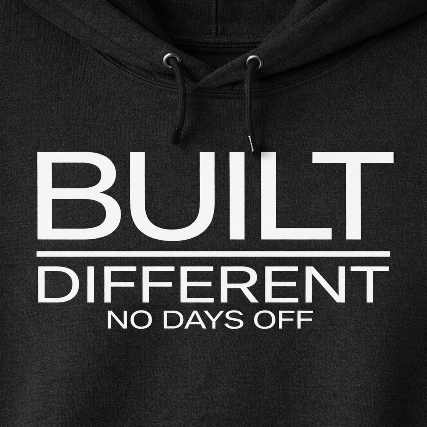 Built Different Hoodie – No Days Off Gym Hoodie, Discipline Streetwear, Motivational Fitness Pullover