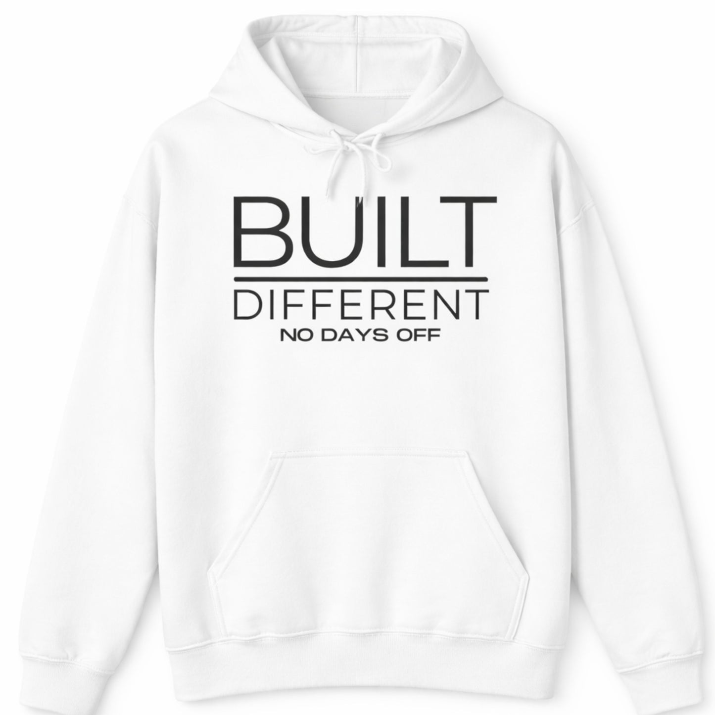 Built Different Hoodie – No Days Off Gym Hoodie, Discipline Streetwear, Motivational Fitness Pullover