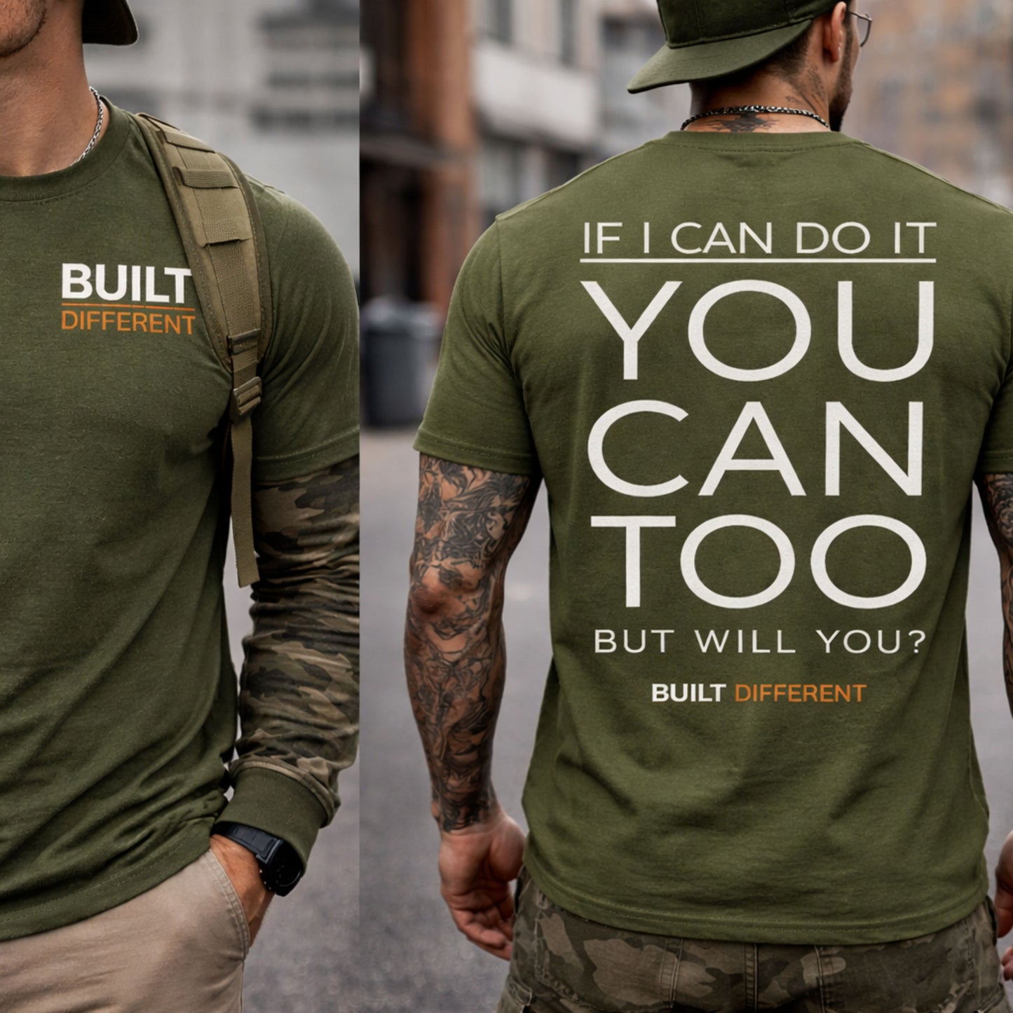 You Can Too Back Print Gym Shirt – Built Different Motivation Tee – Fitness Mindset Apparel