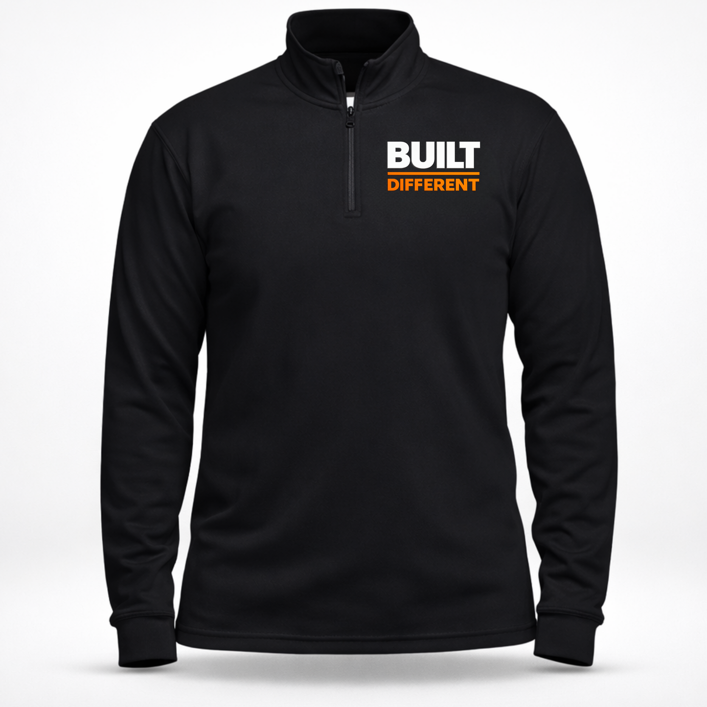 Built Different Quarter-Zip Pullover | Cozy Half-Zip Gym & Streetwear Sweatshirt