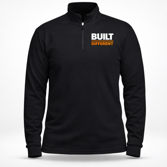 Built Different Quarter-Zip Pullover | Cozy Half-Zip Gym & Streetwear Sweatshirt