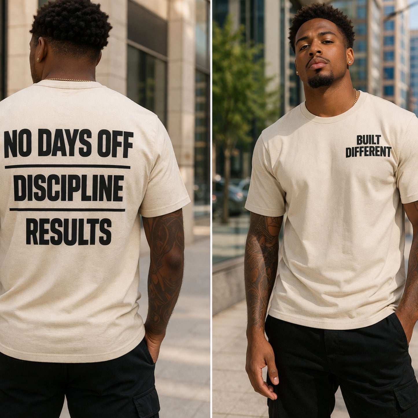 Built Different "No Days Off" Fitness Tee — Motivational Gym T-Shirt