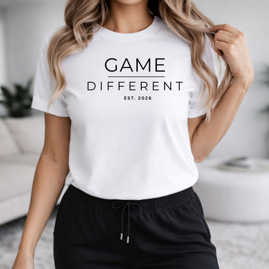 Game Different Tee — Minimalist Motivational Graphic T-Shirt
