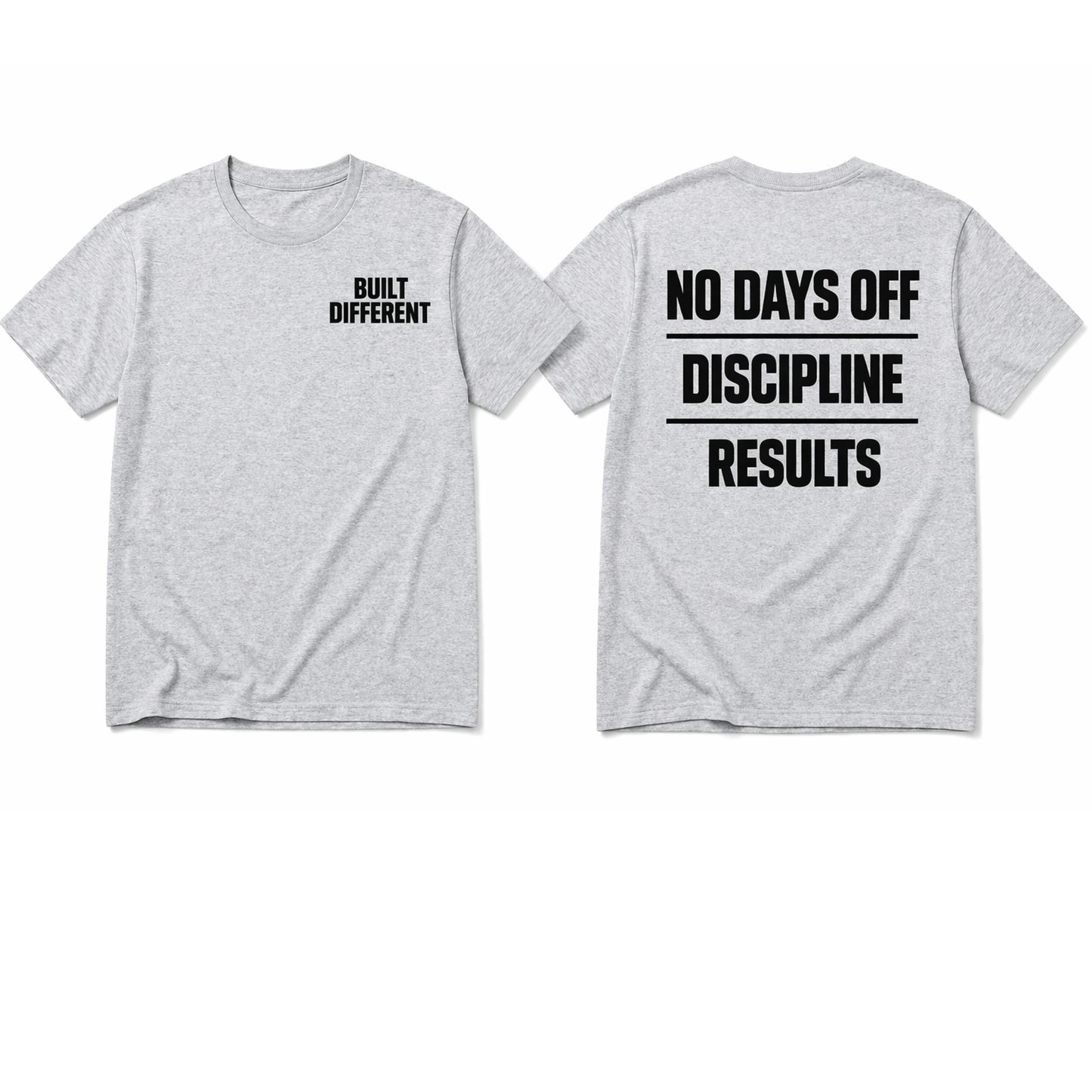Built Different "No Days Off" Fitness Tee — Motivational Gym T-Shirt