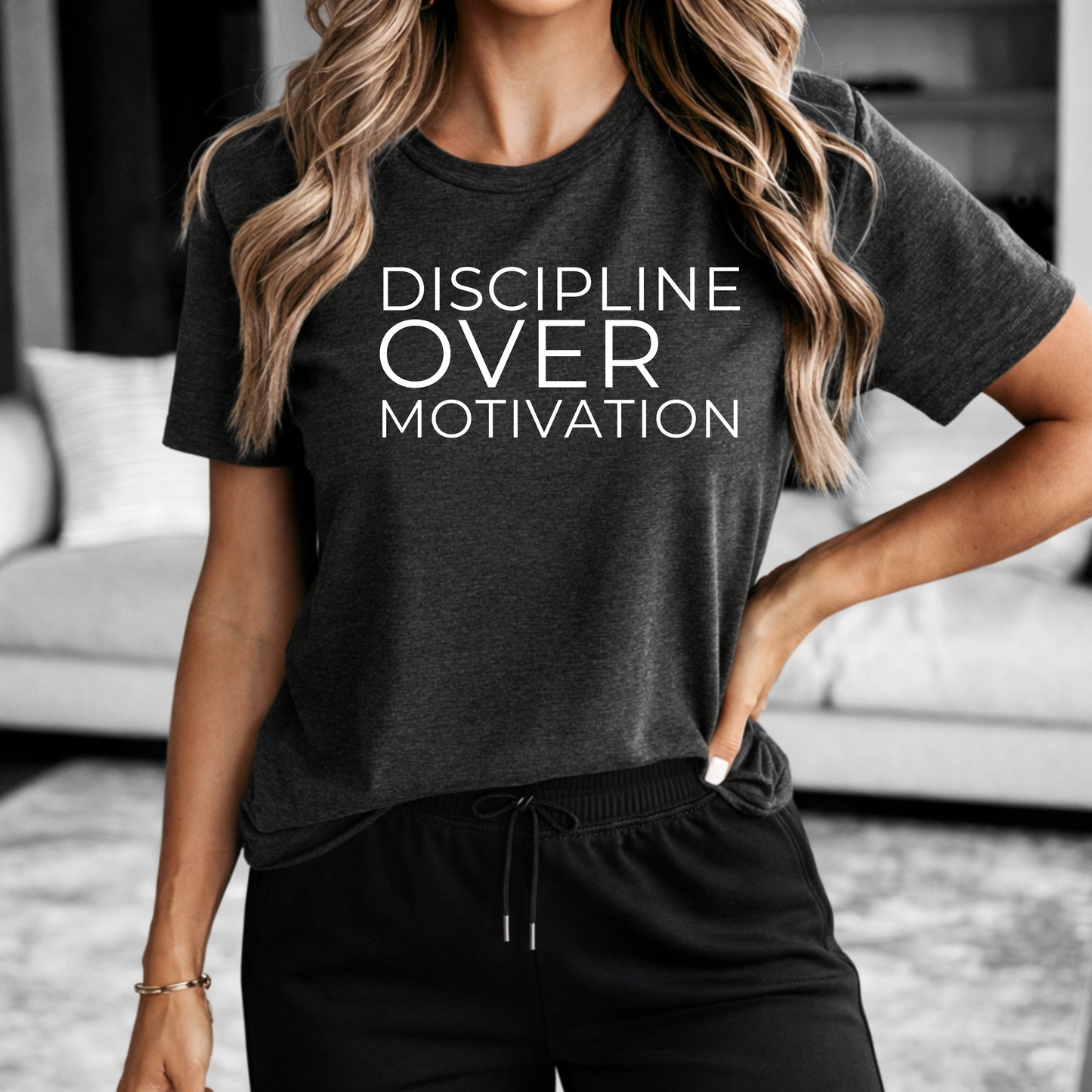 Discipline Over Motivation Tee — Motivational Fitness T-Shirt