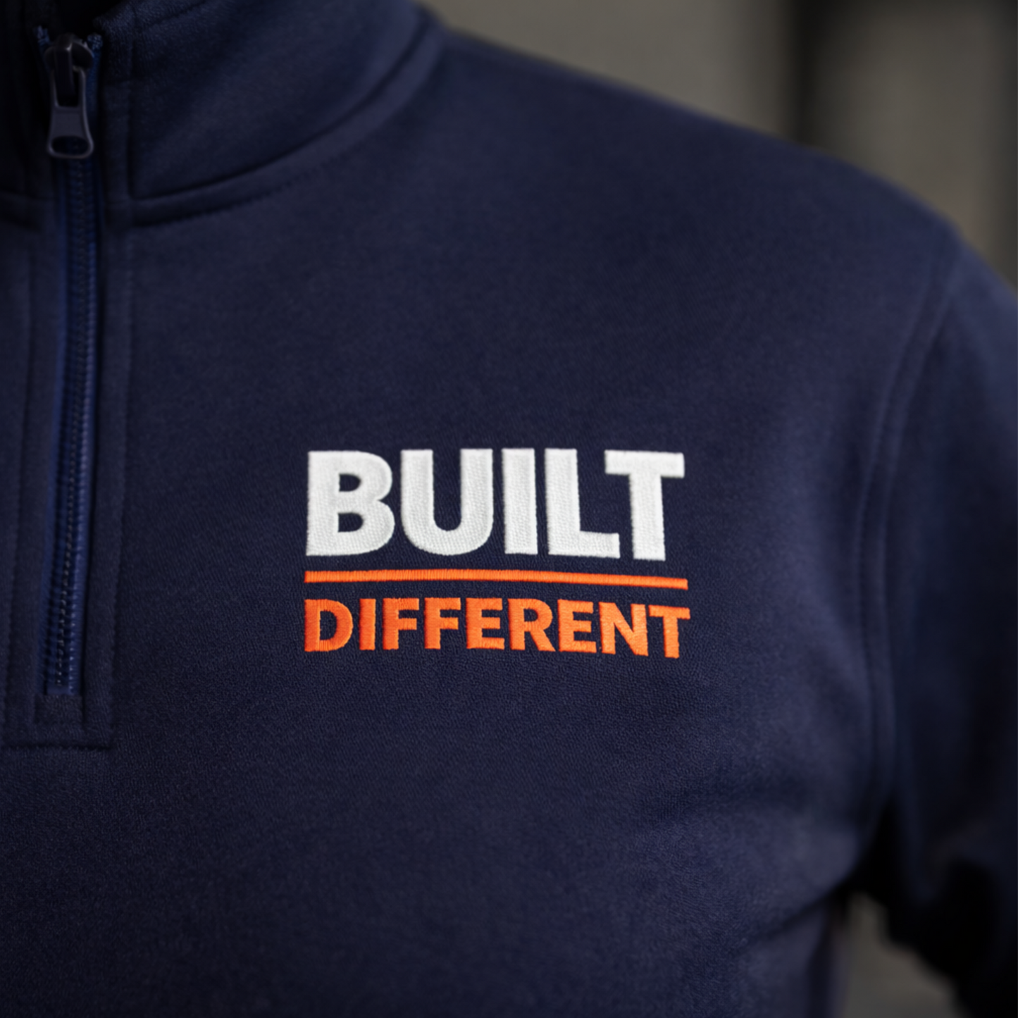 Built Different Quarter-Zip Pullover | Cozy Half-Zip Gym & Streetwear Sweatshirt