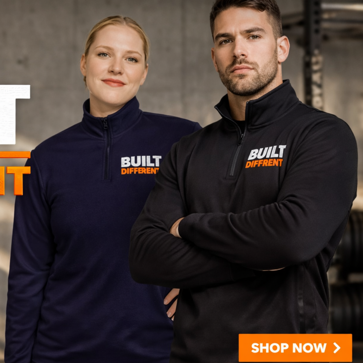 Built Different Quarter-Zip Pullover | Cozy Half-Zip Gym & Streetwear Sweatshirt