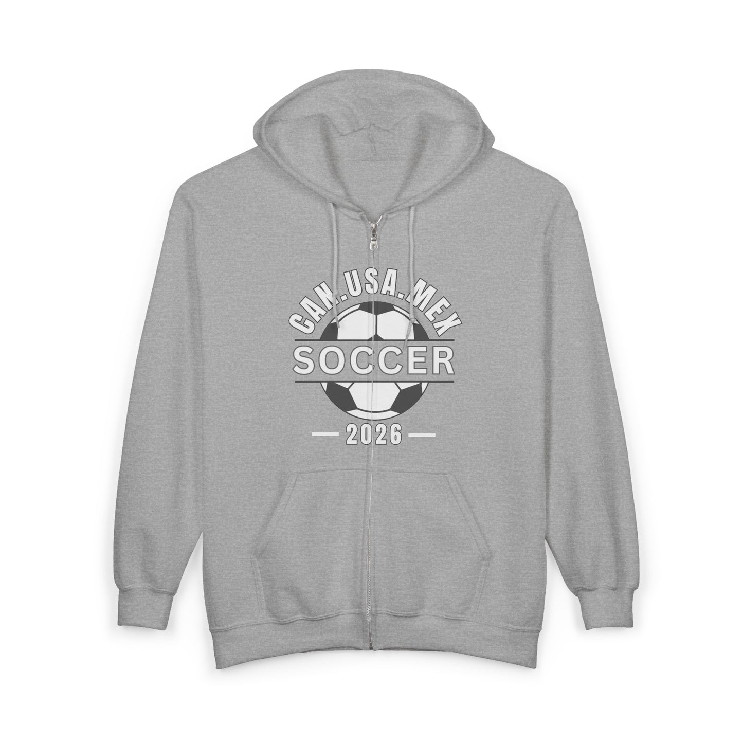 Soccer Cup 2026 CAN USA MEX Hoodie | Soccer Fan Zip-Up Jacket