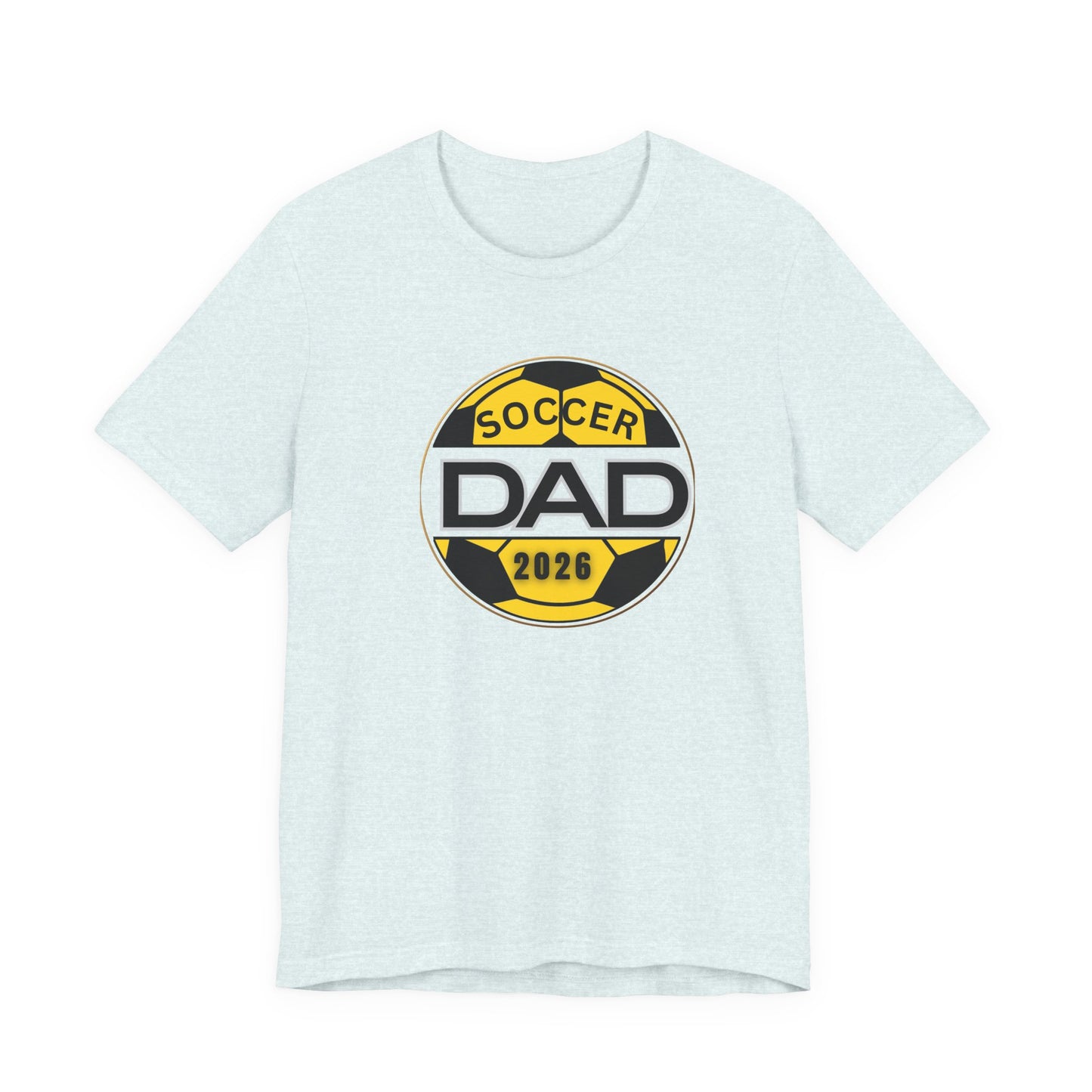 Soccer Dad 2026 T-Shirt — Yellow & Black Soccer Ball Dad Tee