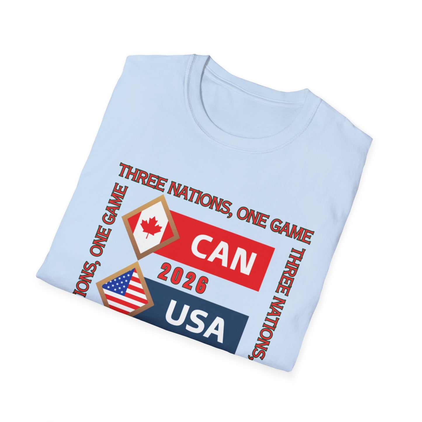 2026 Unisex Tee, USA Canada Mexico Soccer Shirt, Three Nations One Game Tee, Apparel for Fans