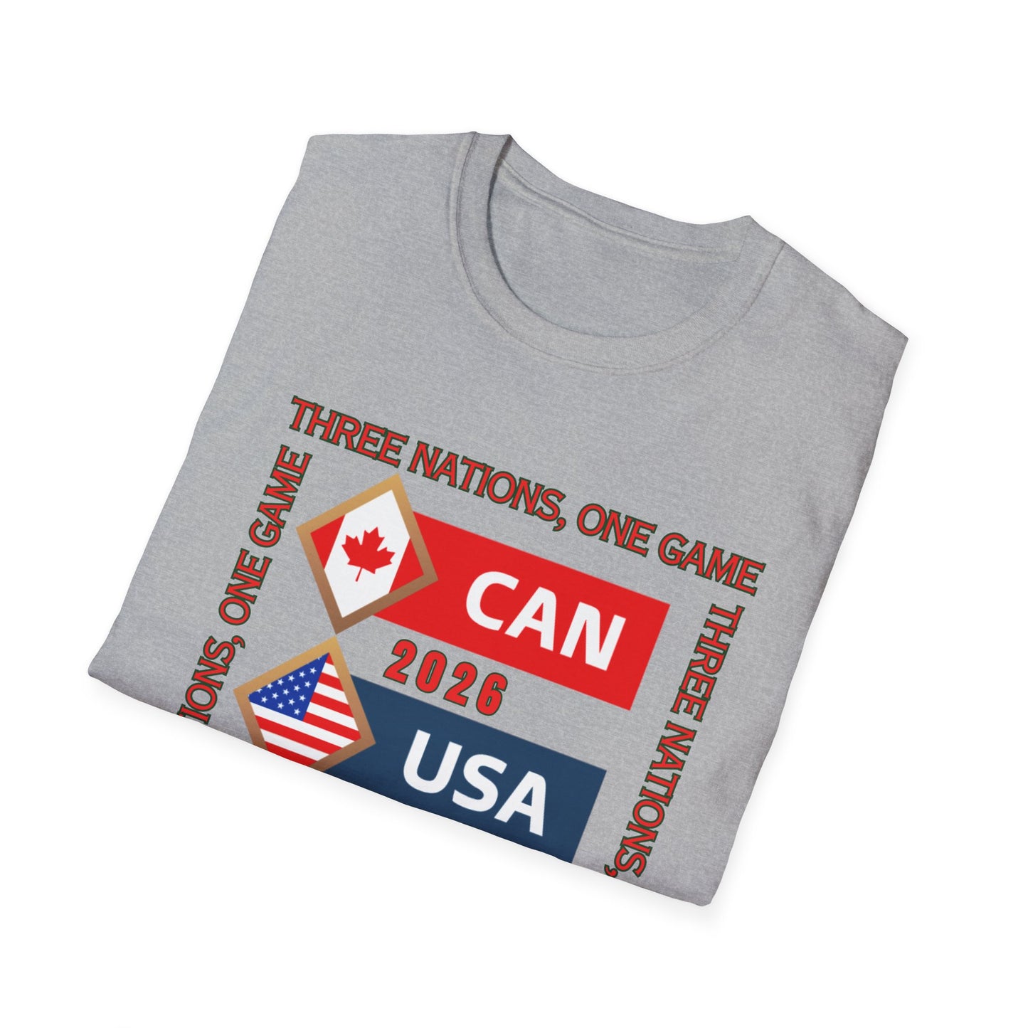 2026 Unisex Tee, USA Canada Mexico Soccer Shirt, Three Nations One Game Tee, Apparel for Fans