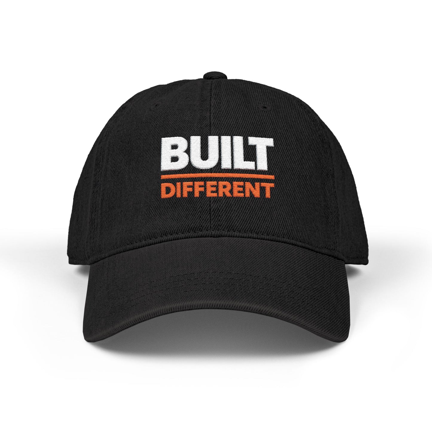 Built Different Embroidered Denim Hat — Bold Statement Baseball Cap