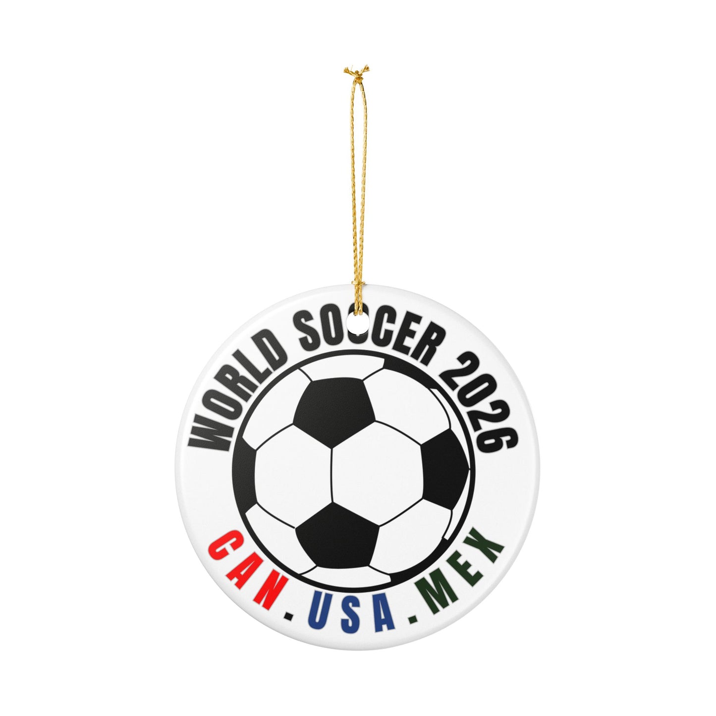 World Soccer 2026 Ceramic Ornament – CAN·USA·MEX Football Holiday Decoration