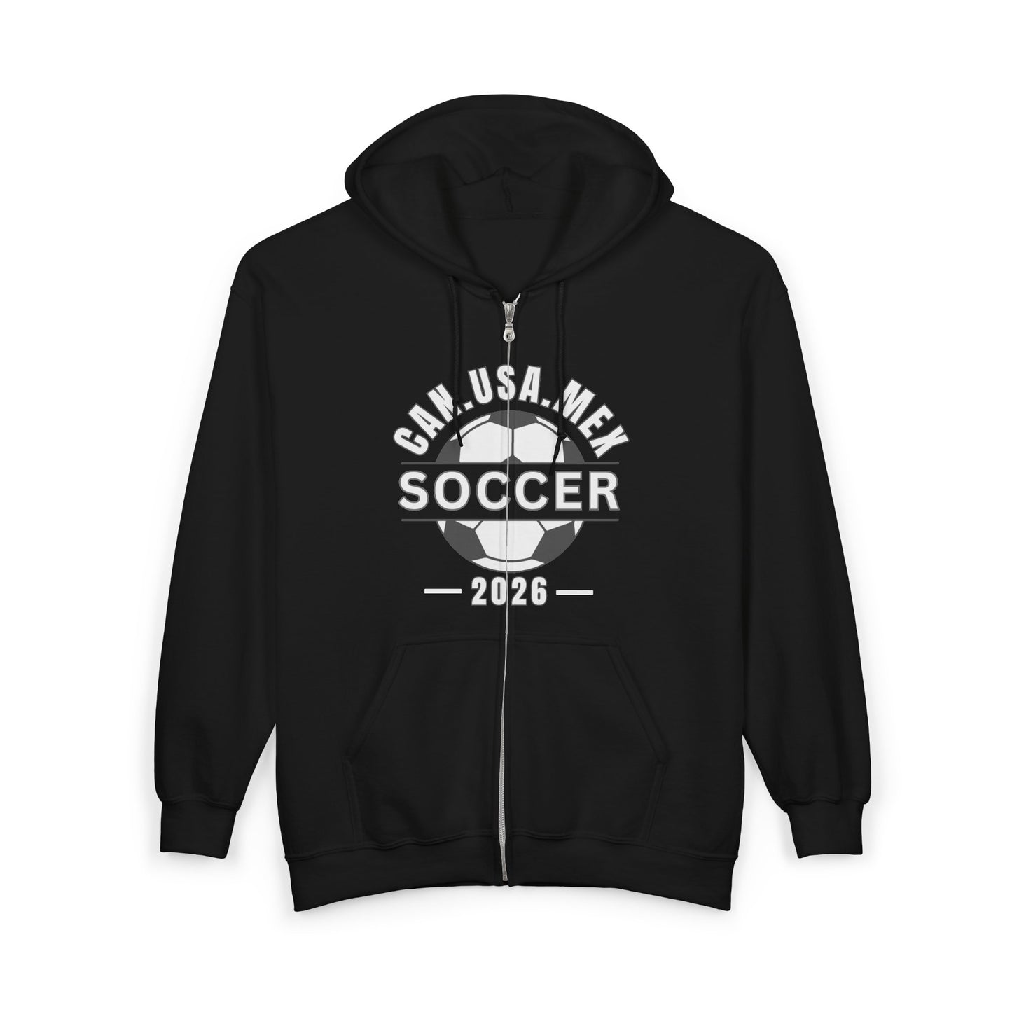 Soccer Cup 2026 CAN USA MEX Hoodie | Soccer Fan Zip-Up Jacket