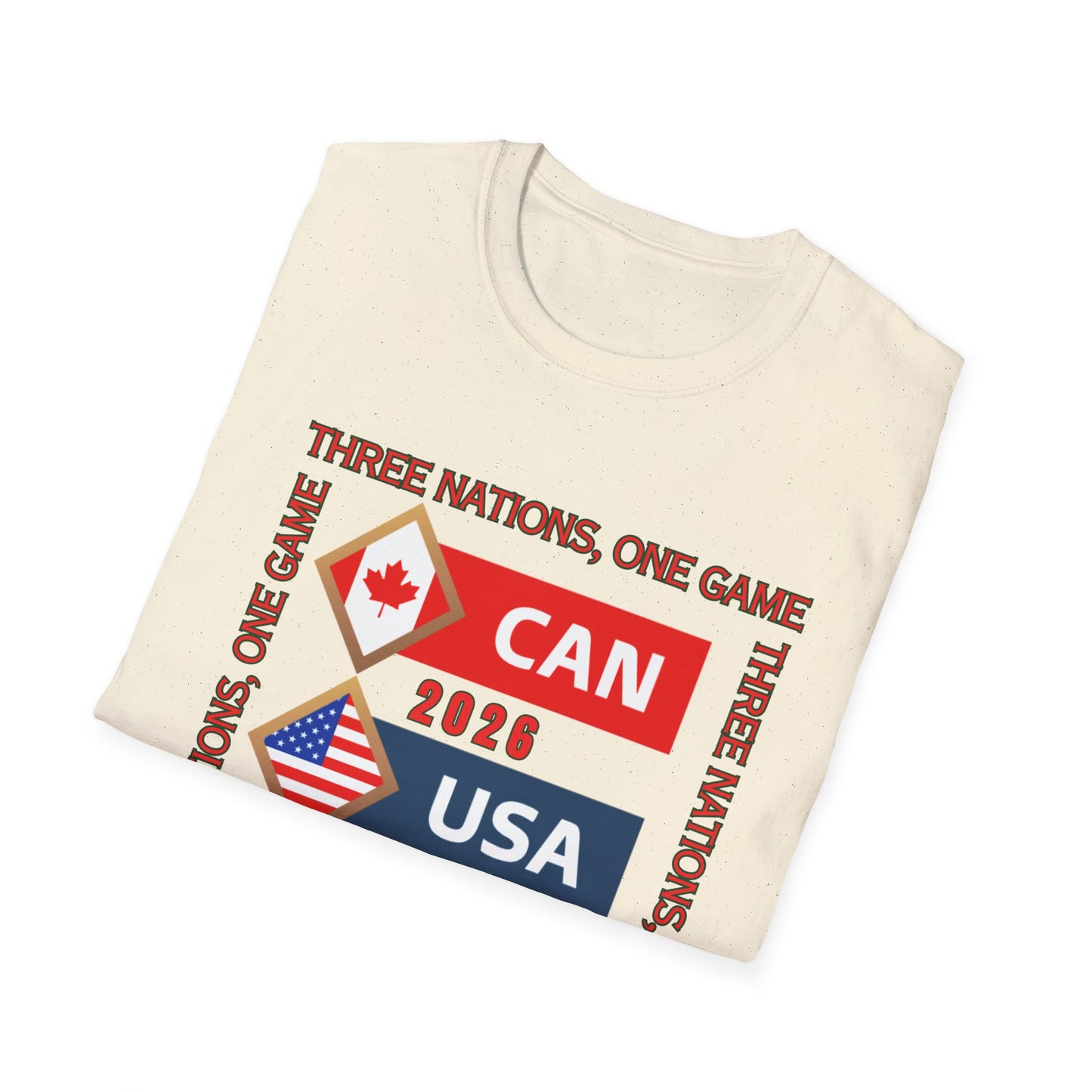 2026 Unisex Tee, USA Canada Mexico Soccer Shirt, Three Nations One Game Tee, Apparel for Fans