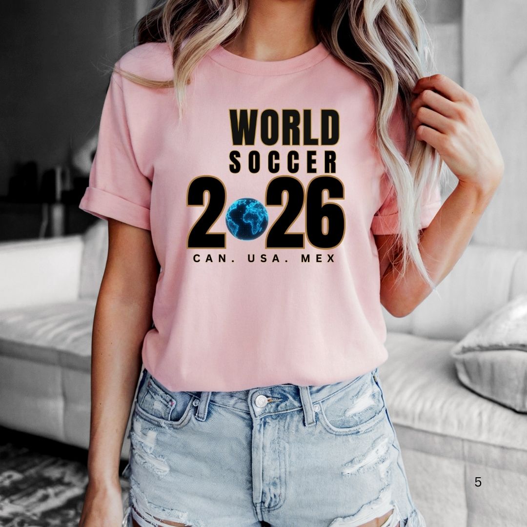 2026 World Soccer T-Shirt – CAN • USA • MEX Tournament Tee