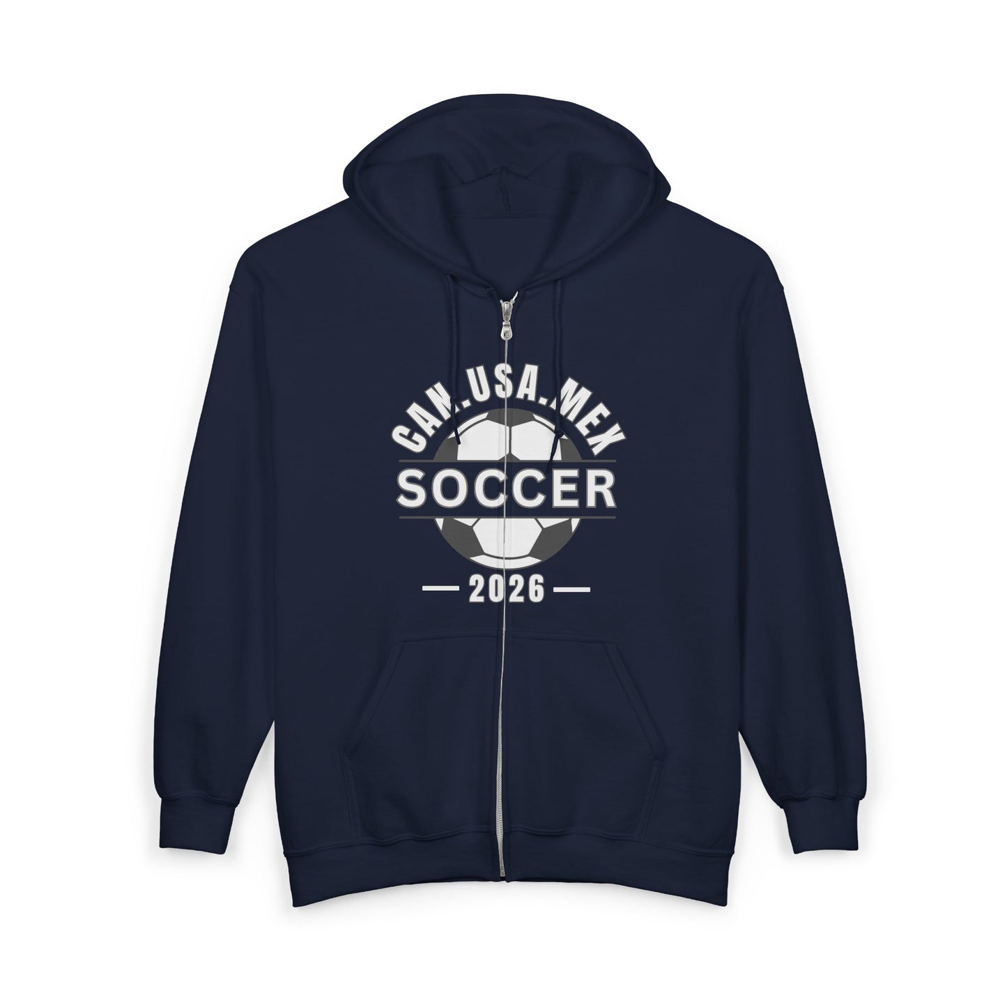 Soccer Cup 2026 CAN USA MEX Hoodie | Soccer Fan Zip-Up Jacket